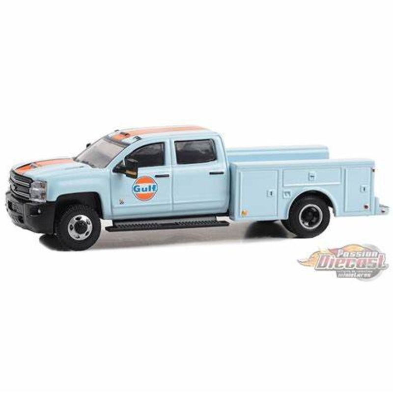 GreenLight GL-46130-C 2018 Chevrolet 3500HD Dually Service Truck- Gulf