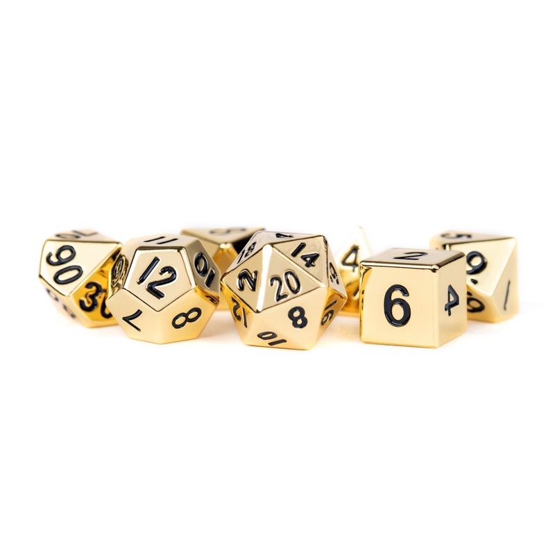 MDG MDG001 Metal Dice: Gold 16mm Poly Set