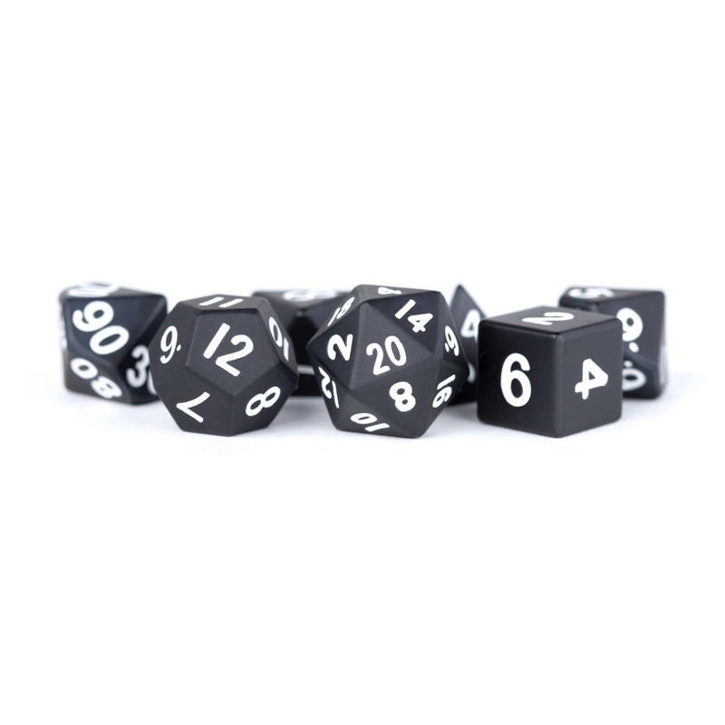 MDG MDG004 Metal Dice: Black 16mm Poly Set