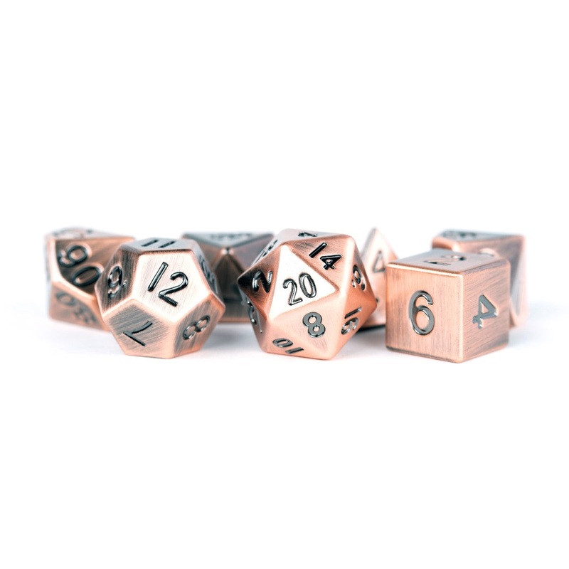 MDG MDG007 Metal Dice: Antique Copper 16mm Poly Set