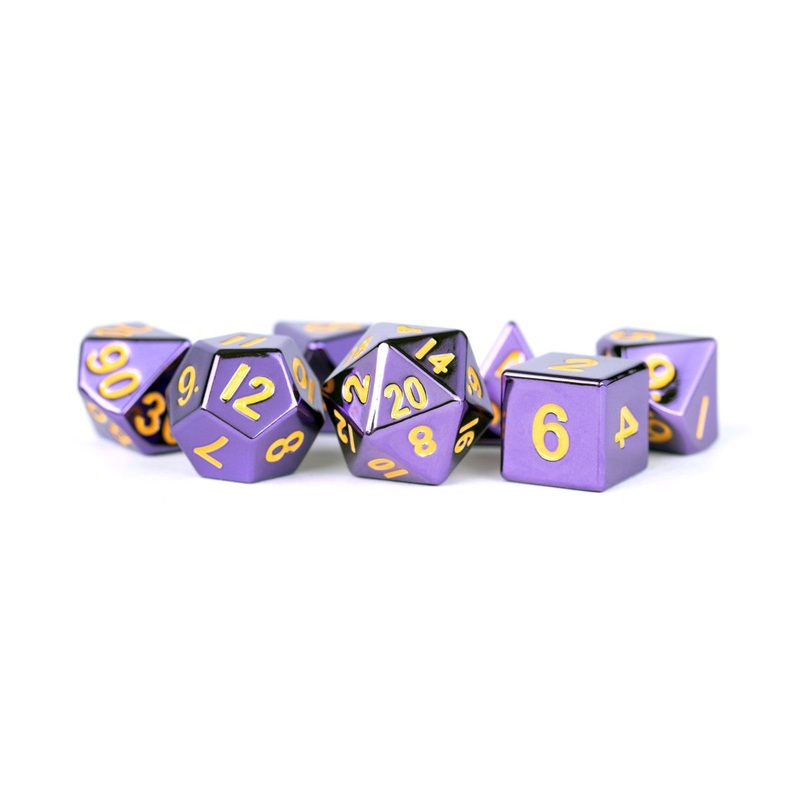 MDG MDG013 Metal Dice: Purple with Gold Numbers 16mm Po