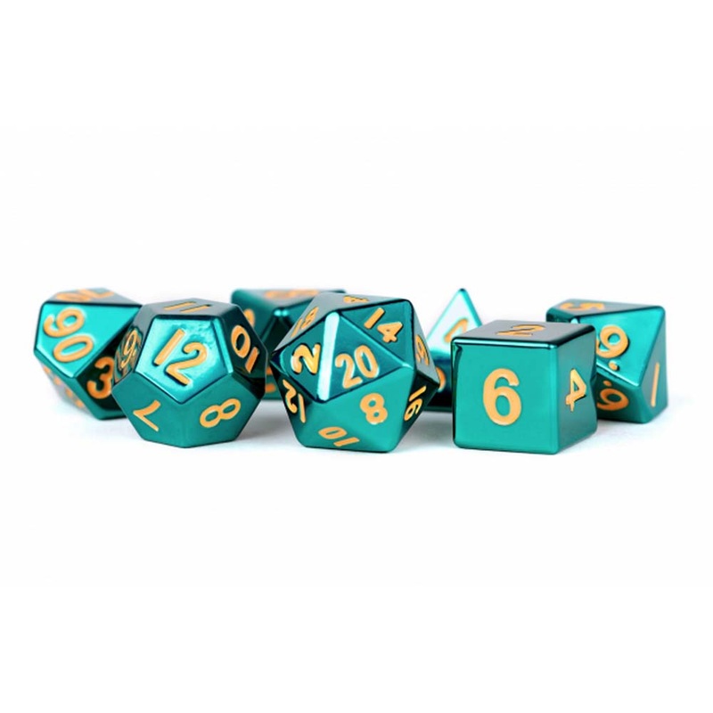 MDG MDG015 Metal Dice: Turquoise 16mm Poly Set