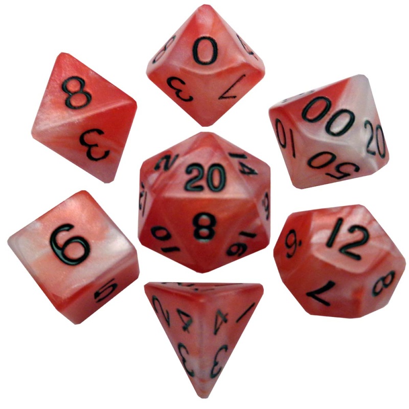 MDG MDG110 Acrylic Dice: Combo Attack. Red/White w/ Bla