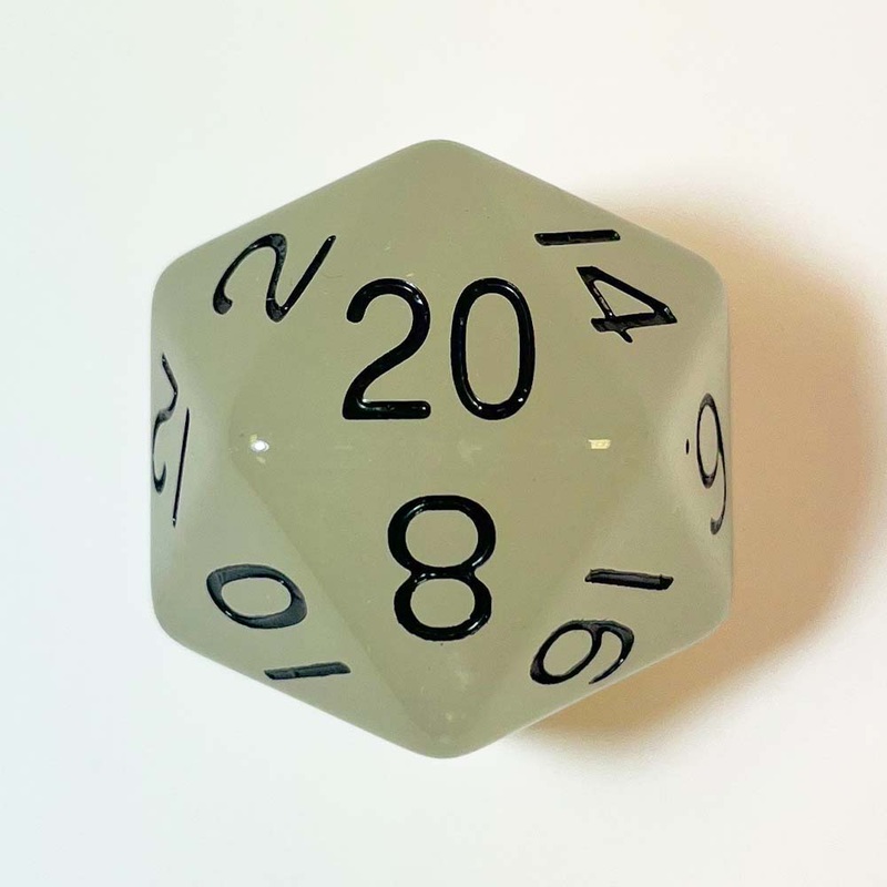 MDG MDG31020 Mega Acrylic d20: Glow Clear