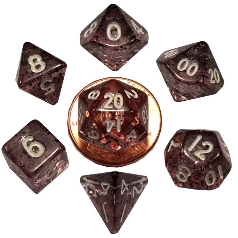 MDG MDG4203 Mini Polyhedral Dice Set: Ethereal Black