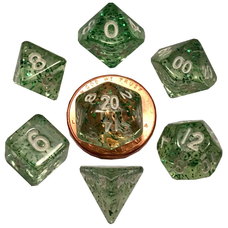 MDG MDG4205 Mini Polyhedral Dice Set: Ethereal Green