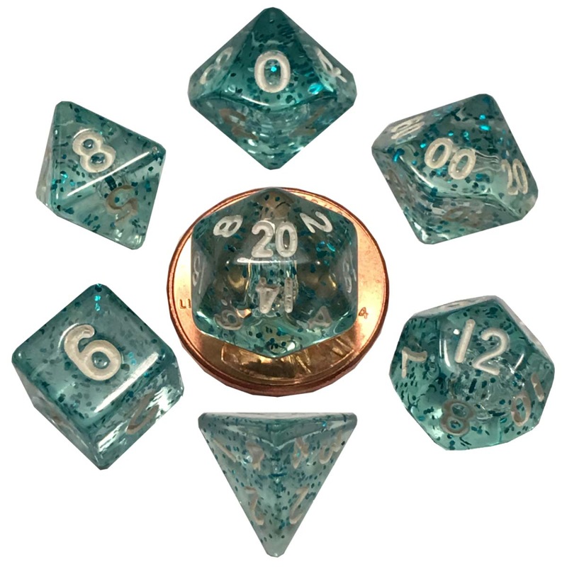 MDG MDG4212 Mini Polyhedral Dice Set: Ethereal Light Blu