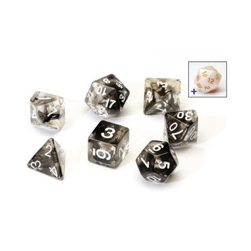 Sirius SIRIUS1-08 Dice Set Cloud Black Translucent Acrylic
