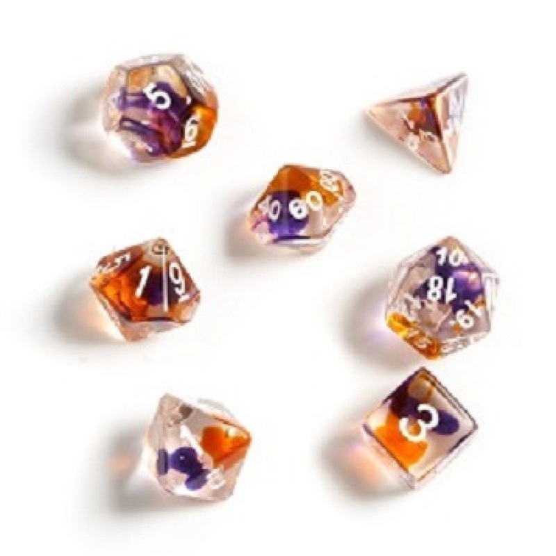 Sirius SIRIUS2-02 Dice Set Purple, Orange Clear