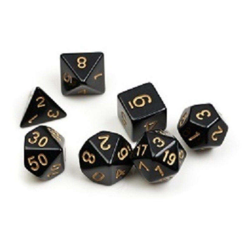 Sirius SIRIUS2-03 Dice Set Solid Black + Gold ink