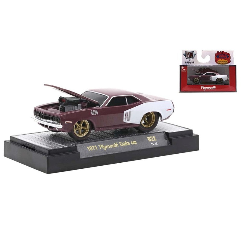 M2 Machines M2-82161-22F 1/64 1971 Plymouth Cuda 440