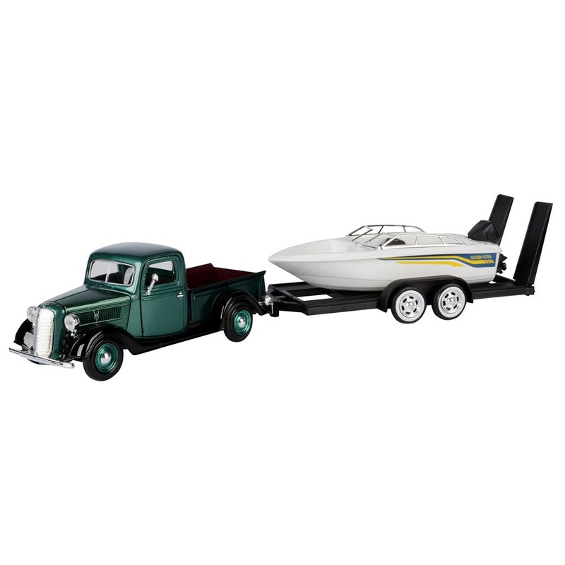 Motormax MX-73233/76012 1/24 1937 Ford Pickup with Speed Boat Trailer