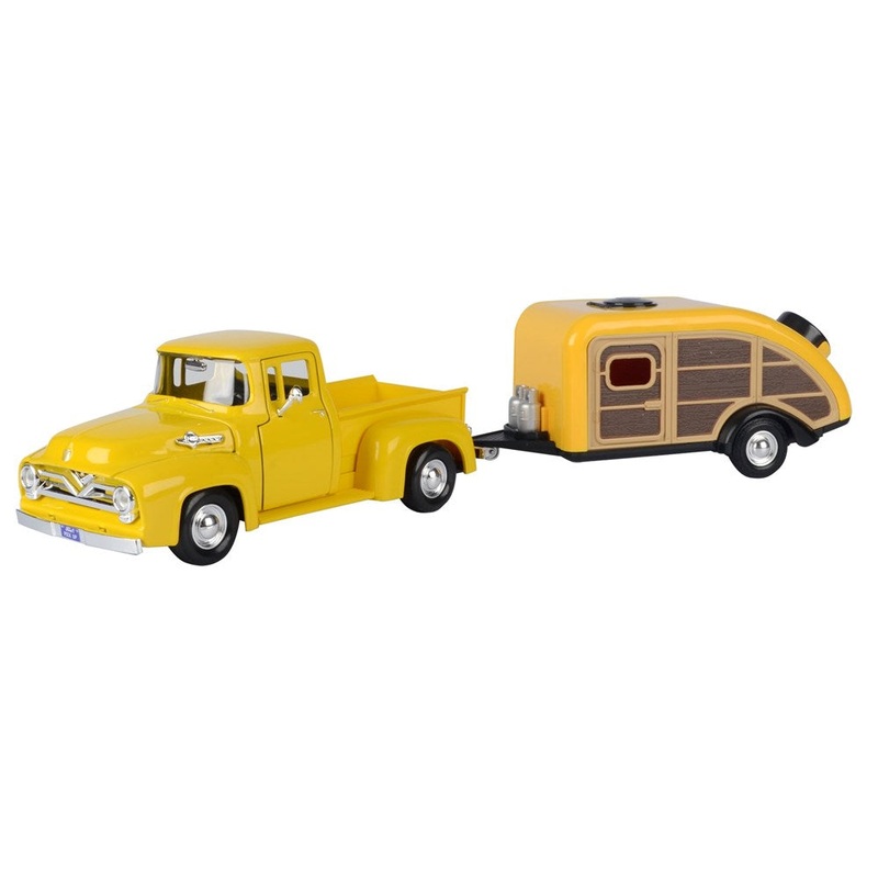 Motormax MX-79341/76083 1/24 1955 Ford F-100 Pickup with House Trailer