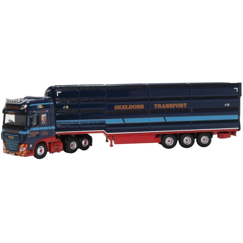 Oxford OX-DXF004 1/76 DAF XF Euro 6 D- Livestock Trailer- Skeltons
