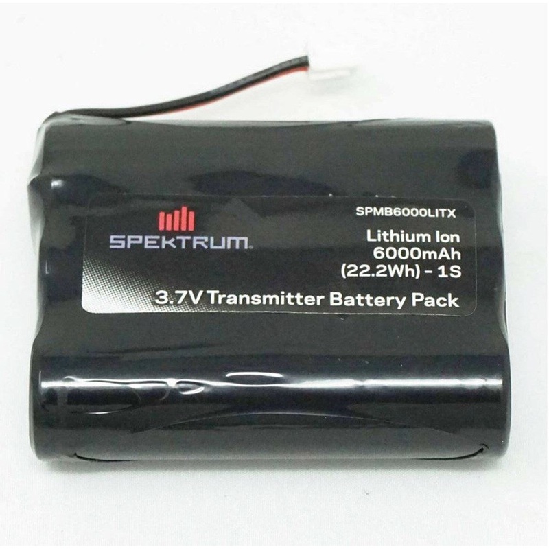 Spektrum SPMB6000LITX 3.7V 6000mAh 1S Tx Battery Standard  iX12 & NX10. Upgrade for NX6 & NX8 XH-1S Plug