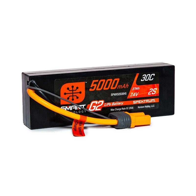 Spektrum SPMX52S30H5 5000mAh 2S 7.4V Smart G2 LiPo 30C Hard Case; IC5
