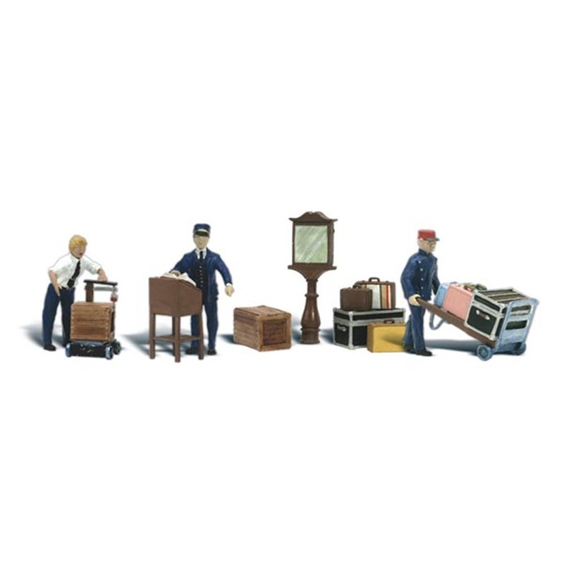 Woodland Scenics A1909 HO Scenic Accents: Depot Workers & Accessories