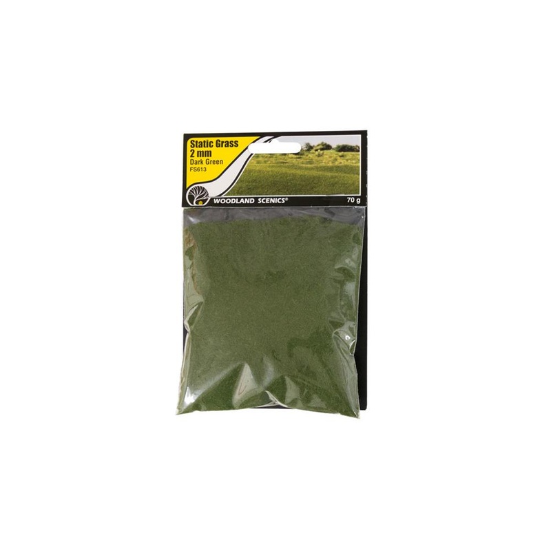 Woodland Scenics FS613 Static Grass Dark Green 2mm