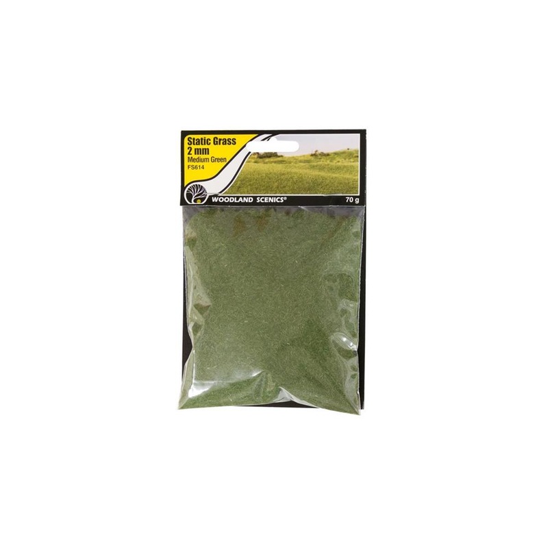 Woodland Scenics FS614 Static Grass Medium Green 2mm