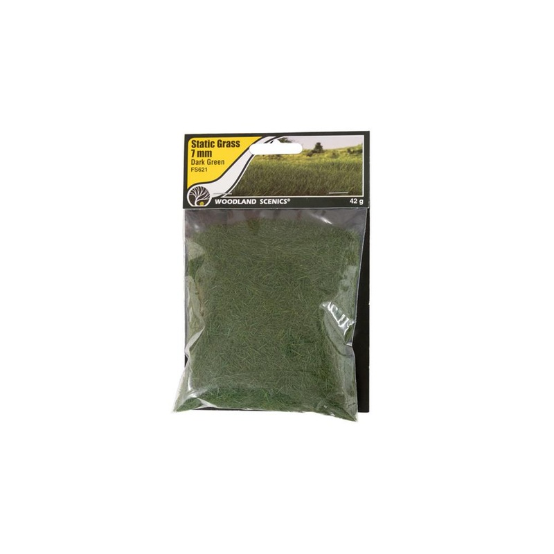 Woodland Scenics FS621 Static Grass Dark Green 7mm