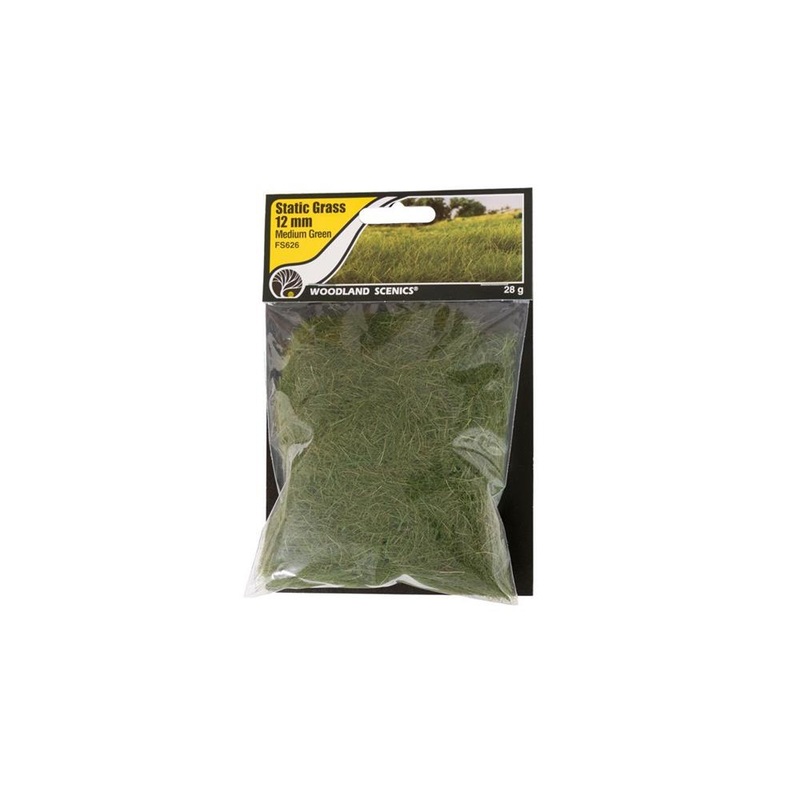 Woodland Scenics FS626 Static Grass Medium Green 12mm