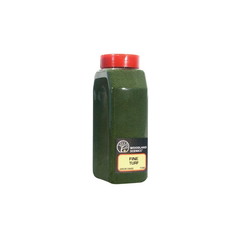 Woodland Scenics T1345 Fine Turf Green Grass (57.7 in^3/945 cm^3) – Shaker