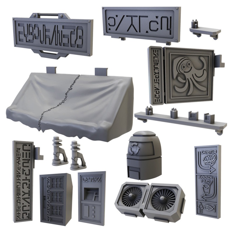 Mantic Games MGTC211 Sci-Fi Terrain Battlezone Street Accessories