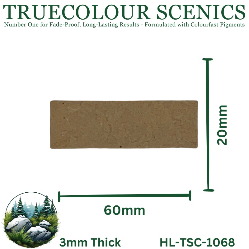 Truecolour Scenics Miniture Base (MDF) – Rectangle – 20mm(W) x 60mm(L) x 3mm(H)