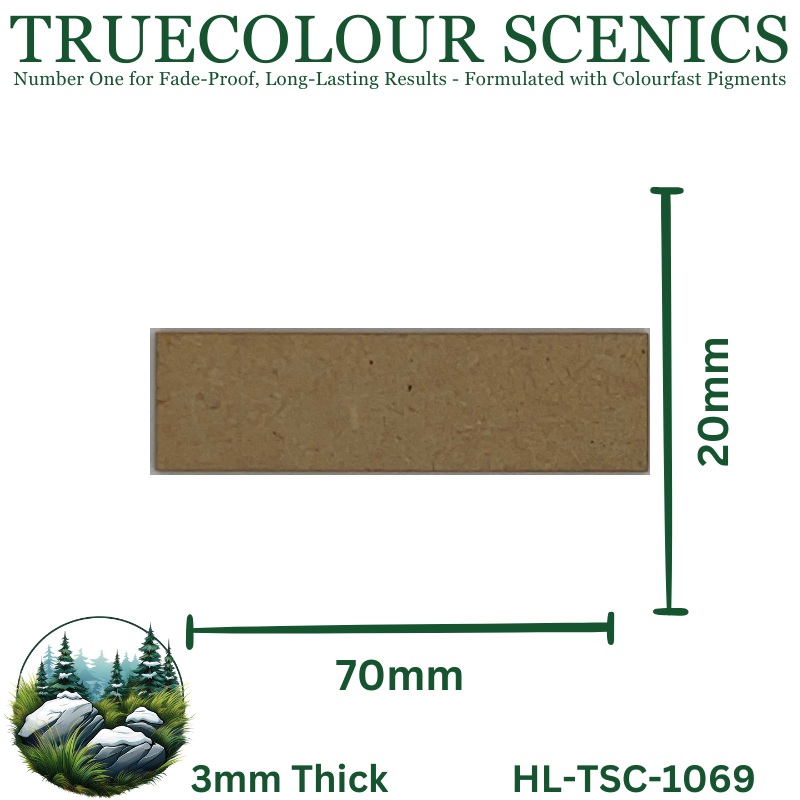 Truecolour Scenics Miniture Base (MDF) – Rectangle – 20mm(W) x 70mm(L) x 3mm(H)