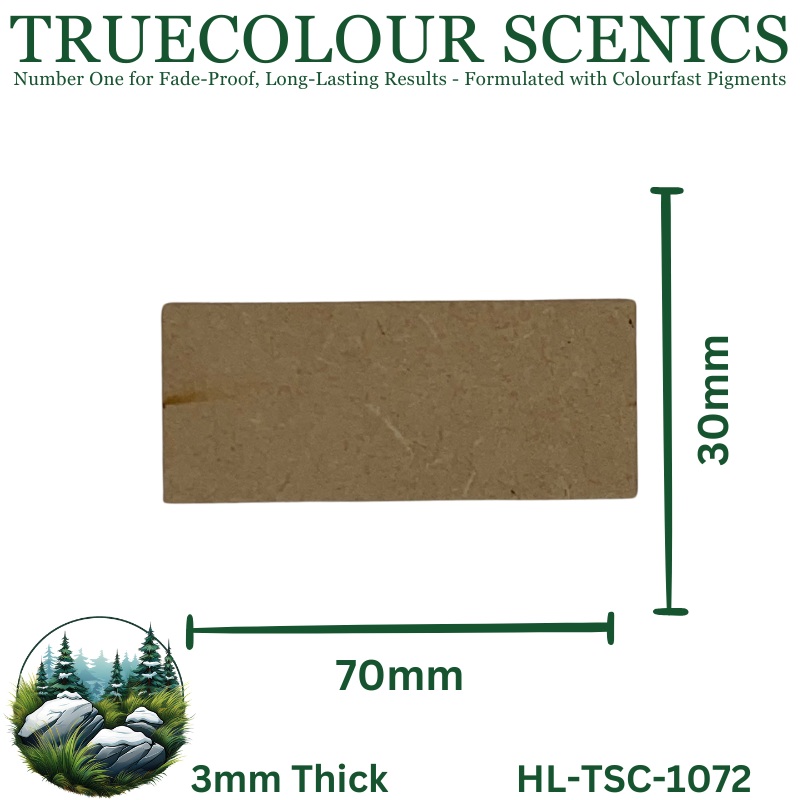 Truecolour Scenics Miniture Base (MDF) – Rectangle – 30mm(W) x 70mm(L) x 3mm(H)