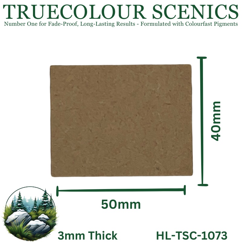 Truecolour Scenics Miniture Base (MDF) – Rectangle – 40mm(W) x 50mm(L) x 3mm(H)