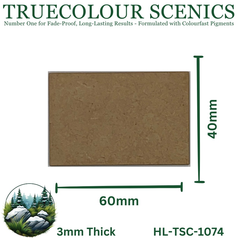 Truecolour Scenics Miniture Base (MDF) – Rectangle – 40mm(W) x 60mm(L) x 3mm(H)