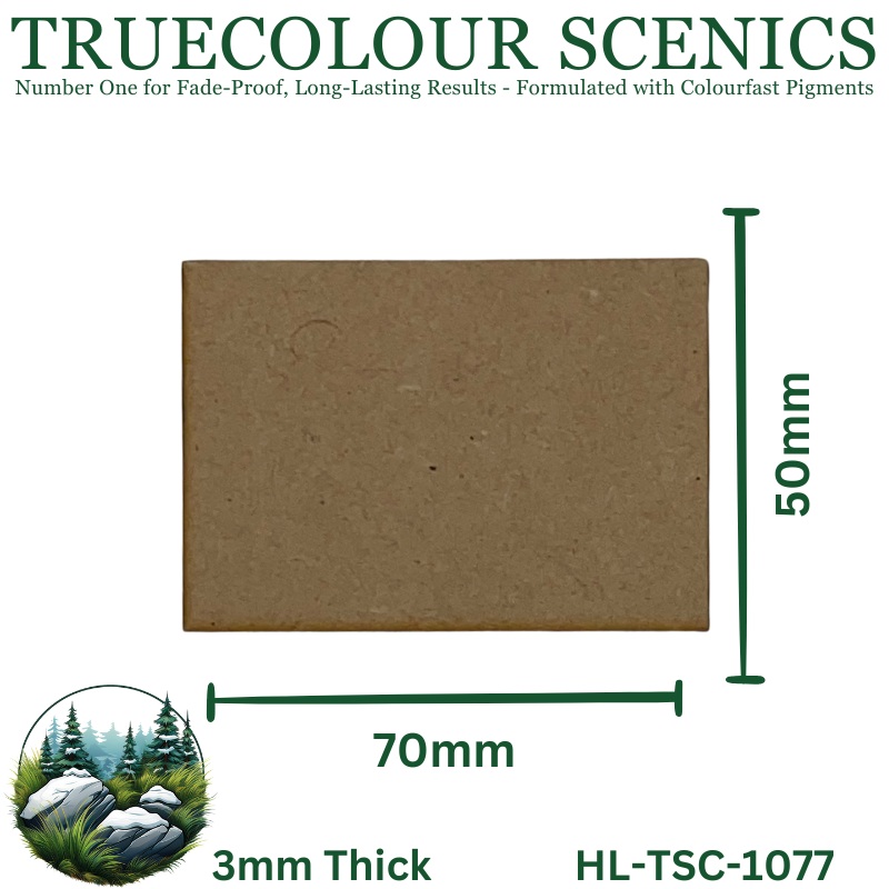 Truecolour Scenics Miniture Base (MDF) – Rectangle – 50mm(W) x 70mm(L) x 3mm(H)