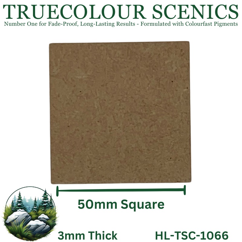 Truecolour Scenics Miniture Base (MDF) – Square – 50mm(W) x 50mm(L) x 3mm(H)