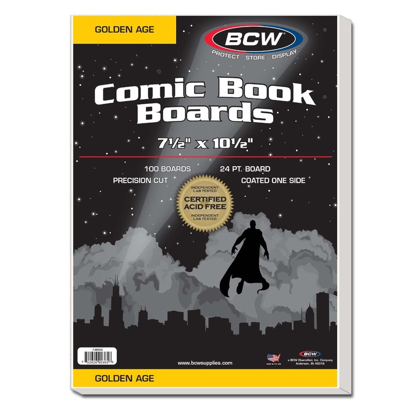 BCW / Monster 1-BBGOL Comic Backing Boards Golden 7 1/2 X 10 1/2