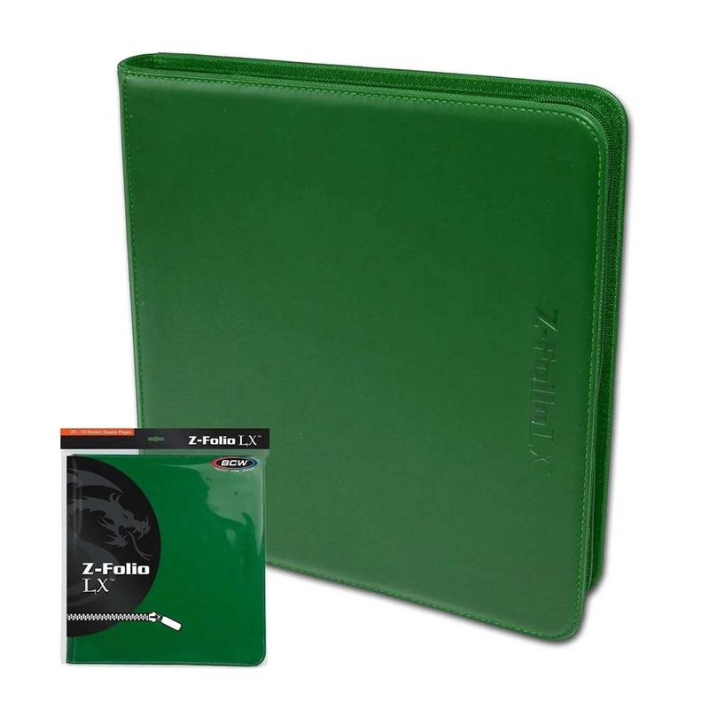 BCW / Monster 1-ZF12LX-GRN Zipper Folio 12-Pocket LX Green