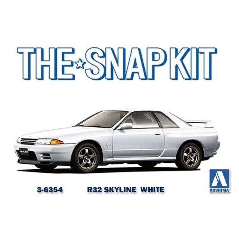 Aoshima 6354 1/32 R32 SKYLINE GT-R – CRYSTAL WHITE