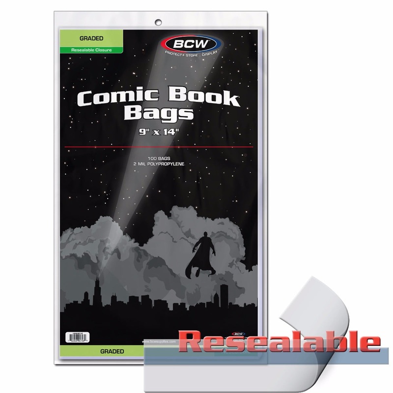BCW / Monster 1-BAG-GC1-R Comic Bags Graded Resealable 9 X 14