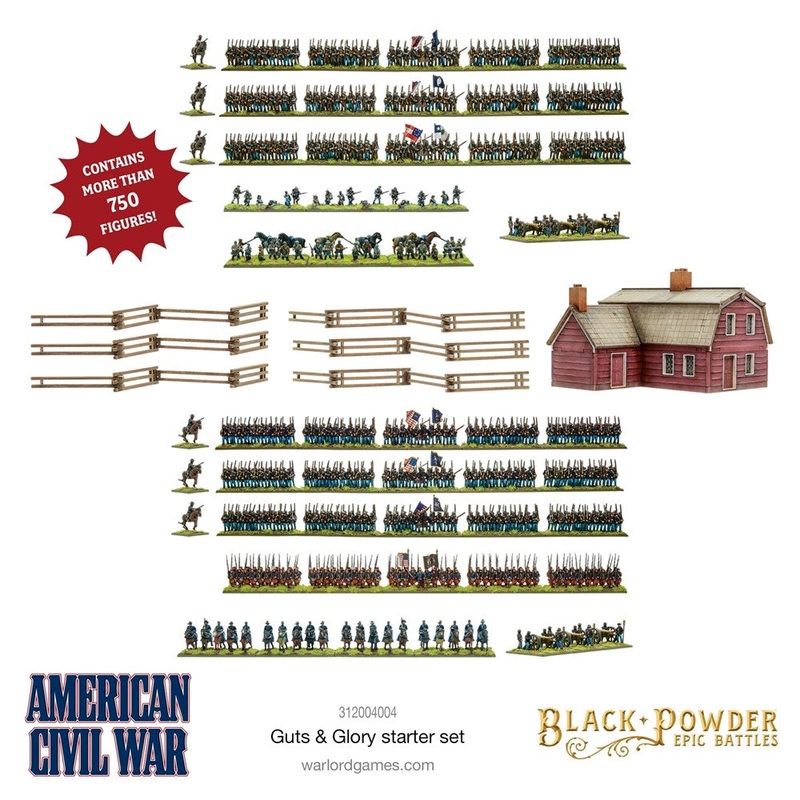 Black Powder Epic Battles 312004004 1/56 American Civil War Guts & Glory Starter Set