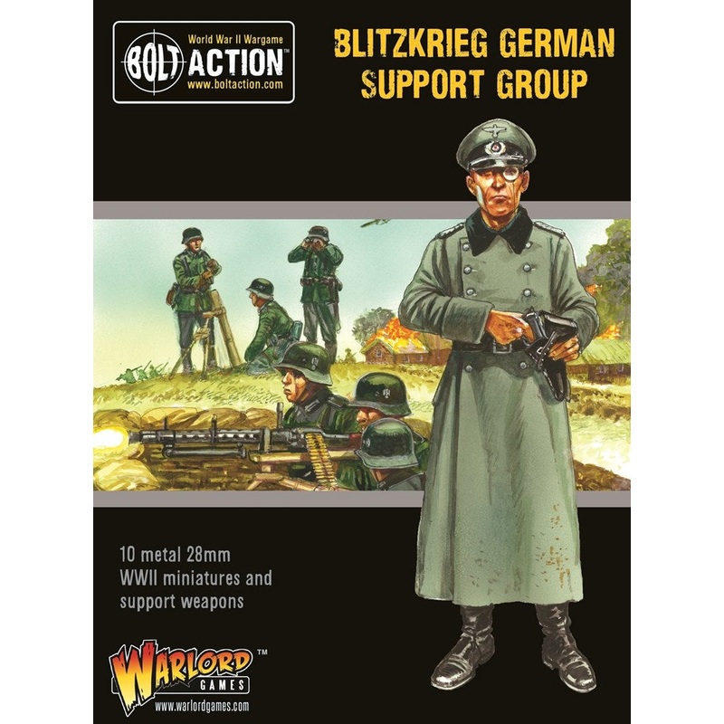 Bolt Action 402212007 1/56 German Army Support Blitzkrieg Group (HQ Mortar & MMG)