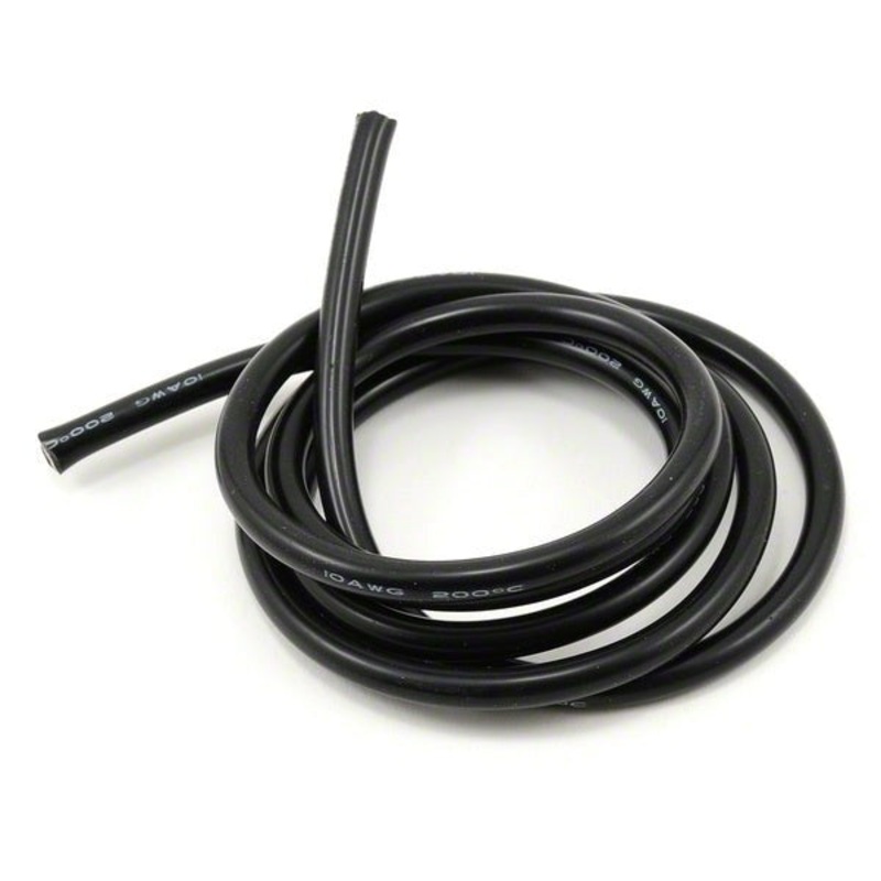 RC Pro RCP-BM074 Ultra Flex Silicone Wire 10 AWG (Black 1 Meter)