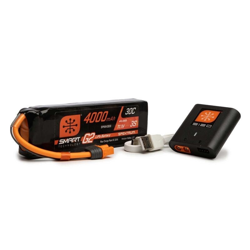 Spektrum SPMXPSA300 Smart Powerstage Air Bundle: 4000mAh 3S G2 LiPo Battery / S120 Charger