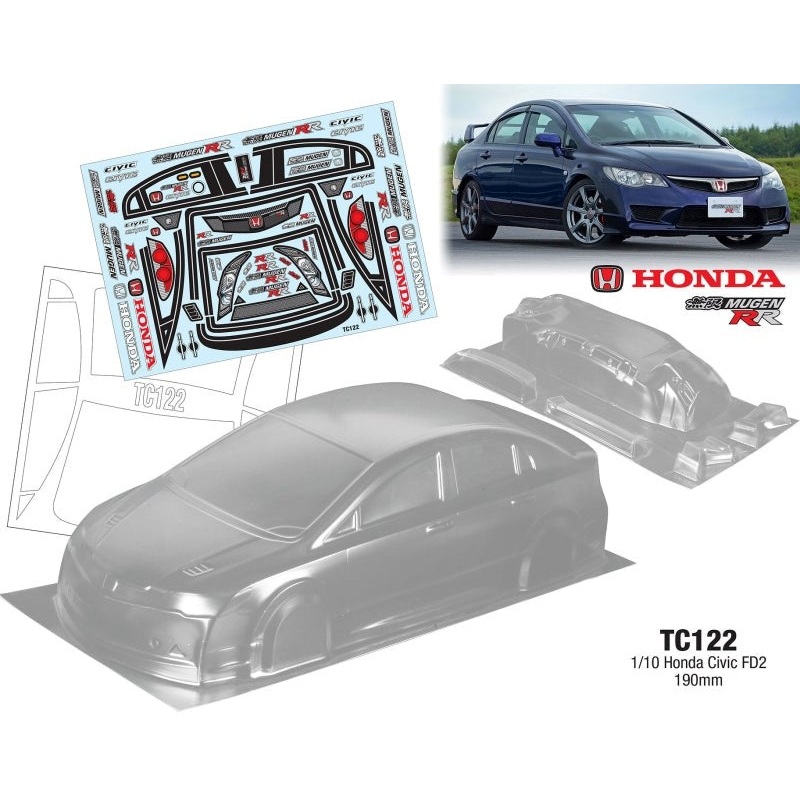 Team C TC122 1/10 Honda Civic FD2 190mm