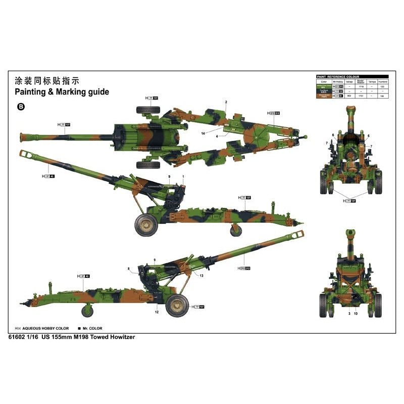 Trumpeter 61602 1/16 US 155mm M198 Towed Howitzer