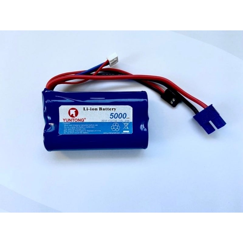 Yuntong YT50002S-RX 2S 7.4v 5000mAh 10C Li-ion 21700 Cells JR & EC3 Discharge Plug XH Balance lead 154g 76x43x22mm Suite Large Scale RX battery Aircraft or Car.