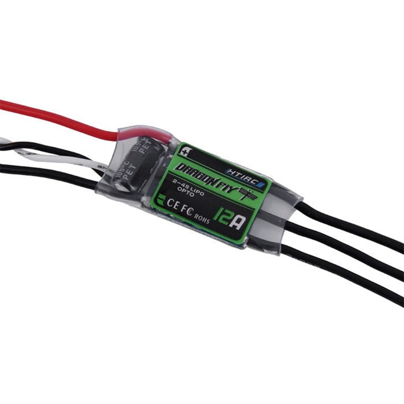 HTIRC HTI-D12-221501 #D-Mini-12A Dragonfly 12A. Multi Rotor ESC. Burst 12/15A 2-4LiPo 5-12NC – 22×15.5×6.5 7g