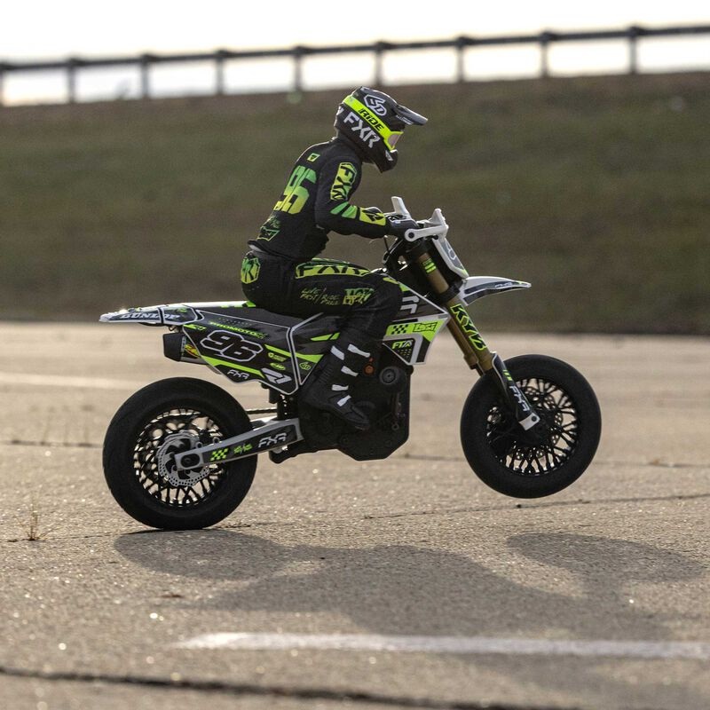 LOSI LOS-2272 Promoto-SM 1/4 Super Moto Motorcycle FXR White: RTR Basic (Requires Battery and Charger)