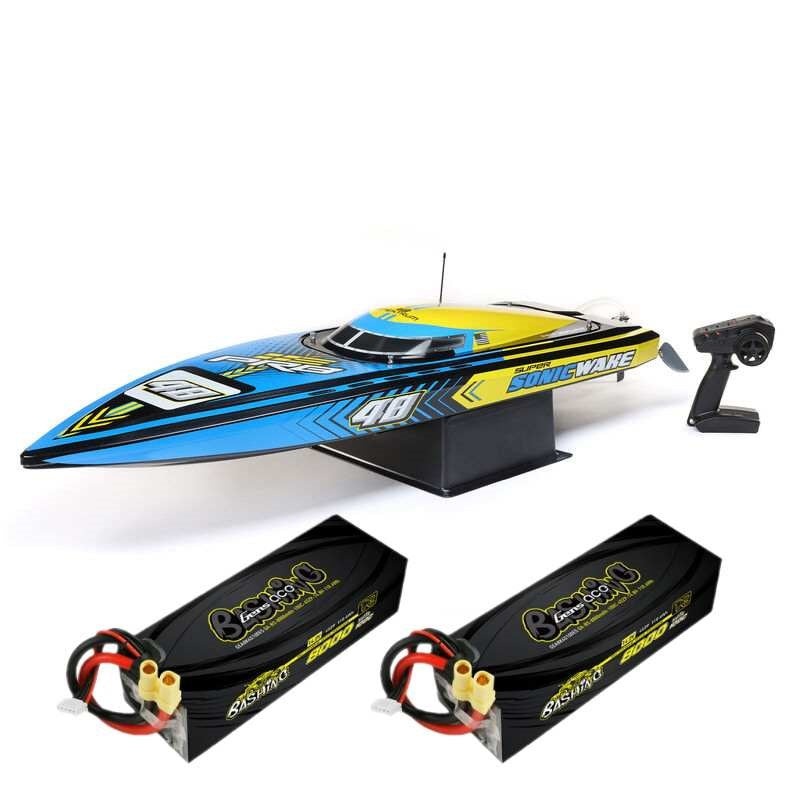 Proboat PRB08052+GA8000-4S100-PCV3x2 Super Sonicwake 48in 8S Self-Righting Brushless Deep-V RTR