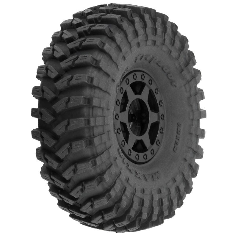 Proline PRO1022510 1/24 Maxxis Trepador F/R 1.0 Tires MTD 7mm Black Holcomb (4) SCX24