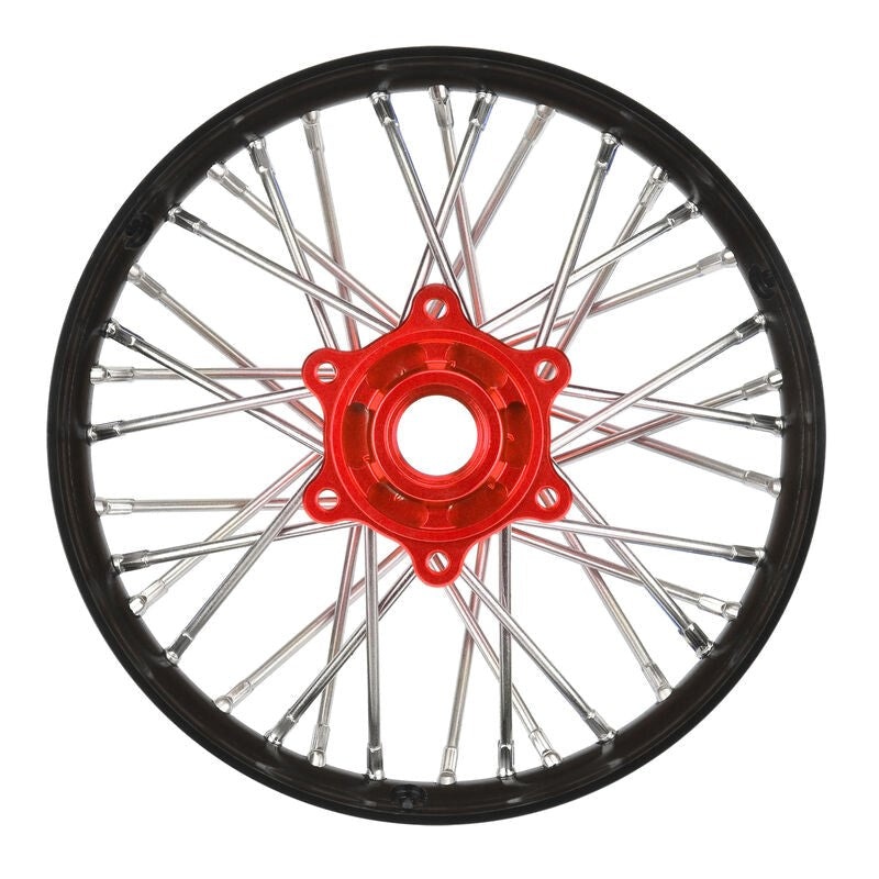 Proline PRO283700T2 1/4 Pro-Spec Aluminum V2 Bead Rear Wheel Assembled Black/Red: Promoto-MX